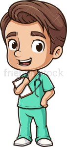 A cartoon drawing of a male nurse. 